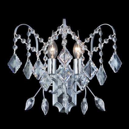 Бра 0438/2W CH хром/хрусталь 2х60W E14 h200, MIX24